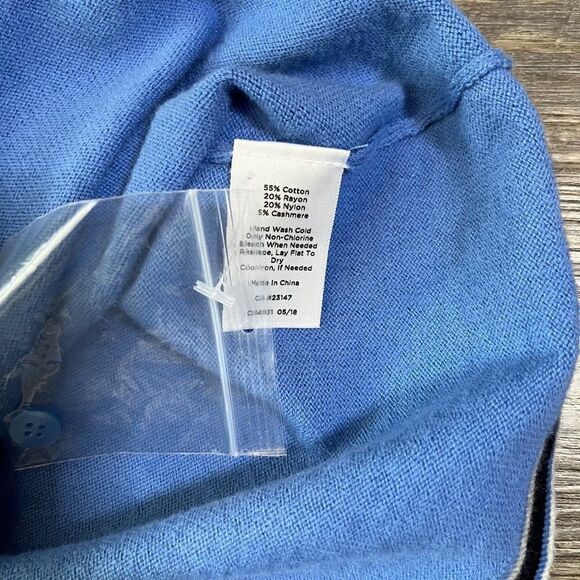 Talbots NWOT Cardigan Petite Pretty Blue Cashmere Blend Size P - Picture 7 of 7